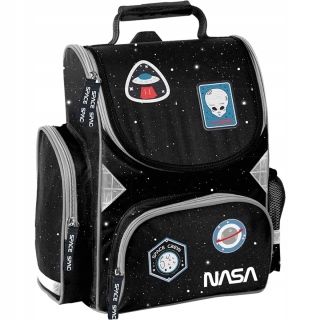 Čierna školská taška NASA Cosmos pre 1. ročník